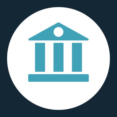Banka düz mavi ve beyaz Renkler düğmesini yuvarlak