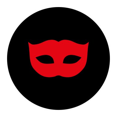 Yuvarlak düğmesini gizlilik maskesi düz yoğun kırmızı ve siyah renk