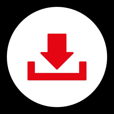 Download düz kırmızı ve beyaz renkler düğmesini yuvarlak