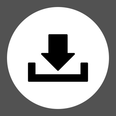 Download flat black and white colors round button