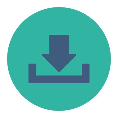 Düz kobalt indirmek ve mavi renkler düğmesini yuvarlak