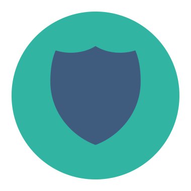 Kalkan düz kobalt ve mavi renkler düğmesini yuvarlak