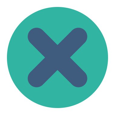 Düz kobalt iptal ve mavi renkler düğmesini yuvarlak