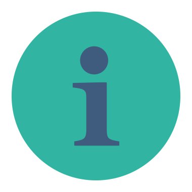 Bilgi düz kobalt ve mavi renkler düğmesini yuvarlak