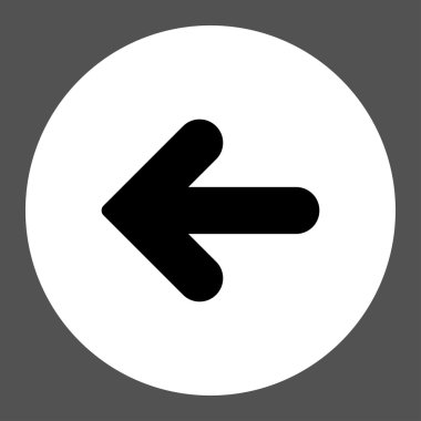 Ok sol düz siyah ve beyaz Renkler düğmesini yuvarlak