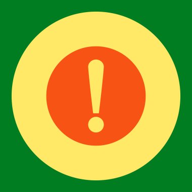 Sorun düz turuncu ve sarı renkler düğmesini yuvarlak