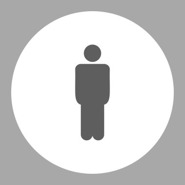 Adam düz koyu gri ve beyaz Renkler düğmesini yuvarlak