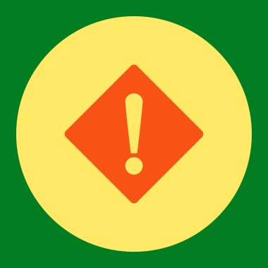 Yuvarlak düğmesini hata düz turuncu ve sarı renkler