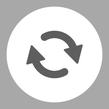 Düz koyu gri yenilemek ve beyaz Renkler düğmesini yuvarlak