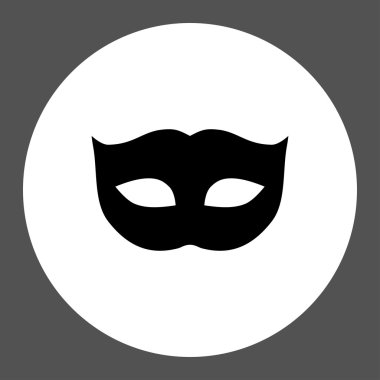 Gizlilik maskesi düz siyah ve beyaz Renkler düğmesini yuvarlak