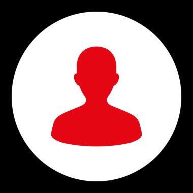 Kullanıcı düz kırmızı ve beyaz Renkler düğmesini yuvarlak