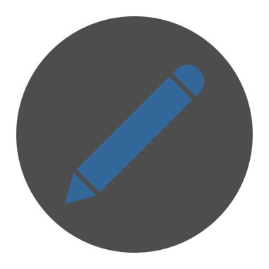 Kalem düz kobalt ve gri renkler düğmesini yuvarlak