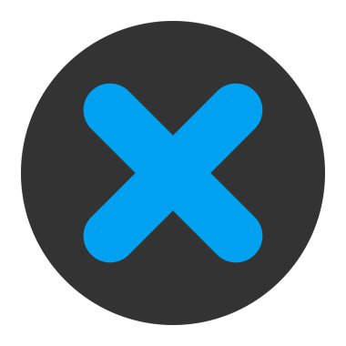 İptal düz mavi ve gri renkler düğmesini yuvarlak