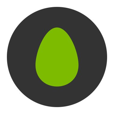 Yumurta düz eko yeşil ve gri renkler yuvarlak düğmesi