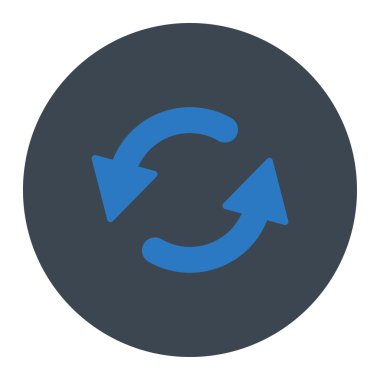 CCW yenileme düz düz mavi renkler yuvarlak düğmesi