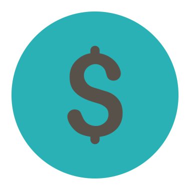 Yuvarlak düğmesini doları düz gri ve mavi renkler