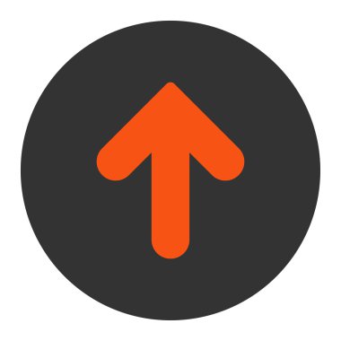 Yuvarlak düğmesini ok yukarı düz turuncu ve gri renkler