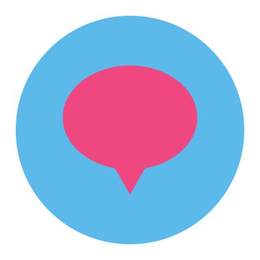 Afiş düz pembe ve mavi renkler düğmesini yuvarlak