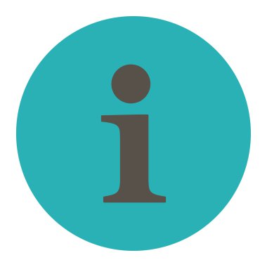 Yuvarlak düğmesini bilgi düz gri ve mavi renkler