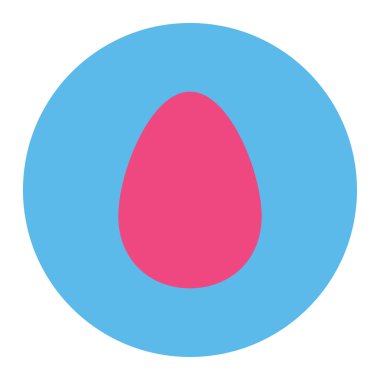 Yuvarlak düğmesini yumurta düz pembe ve mavi renkler