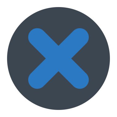 Yuvarlak düğmesini iptal düz düz mavi renkler