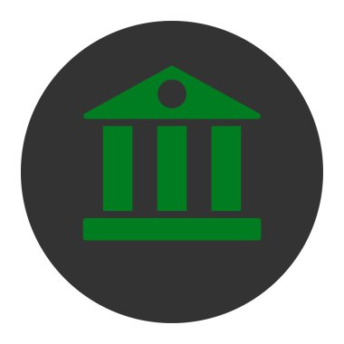 Banka düz yeşil ve gri renkler düğmesini yuvarlak