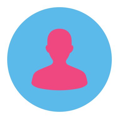 Kullanıcı düz pembe ve mavi renkler düğmesini yuvarlak