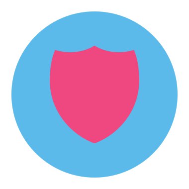 Yuvarlak düğmesini kalkan düz pembe ve mavi renkler