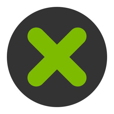 Düz eko yeşil iptal ve gri renkler düğmesini yuvarlak