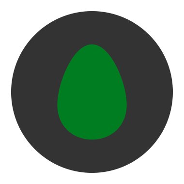 Yuvarlak düğmesini yumurta düz yeşil ve gri renkler