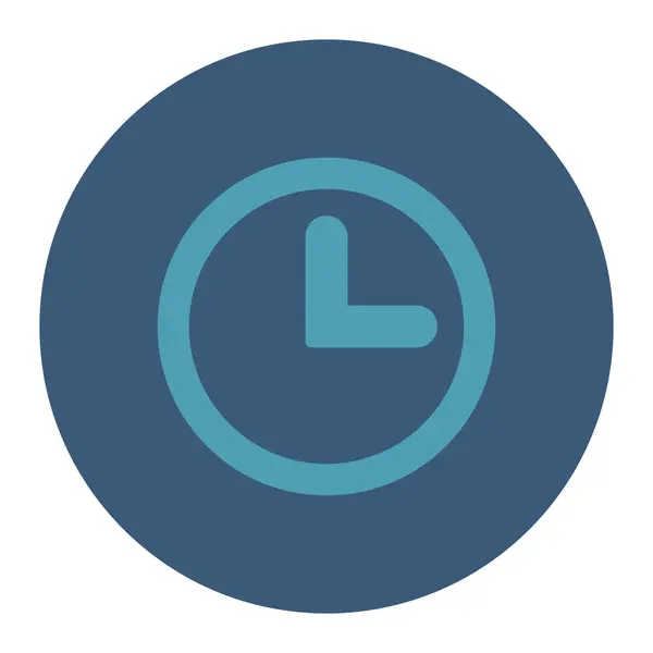 Ρολόι επίπεδη κυανού και μπλε χρώματα στρογγυλό κουμπί — Διανυσματικό Αρχείο