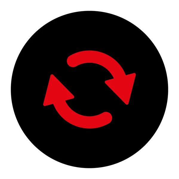 Flache intensive rote und schwarze Farben runder Knopf auffrischen — Stockvektor