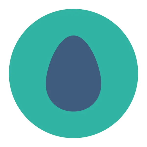 Uovo piatto cobalto e ciano colori pulsante rotondo — Vettoriale Stock