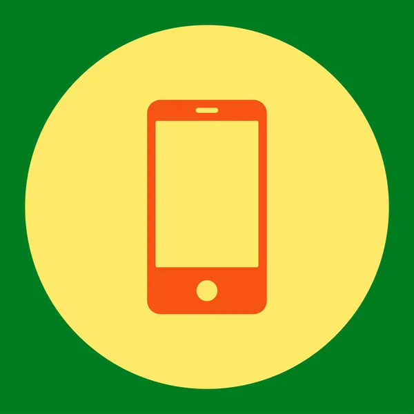 Bouton rond Smartphone plat orange et jaune — Image vectorielle
