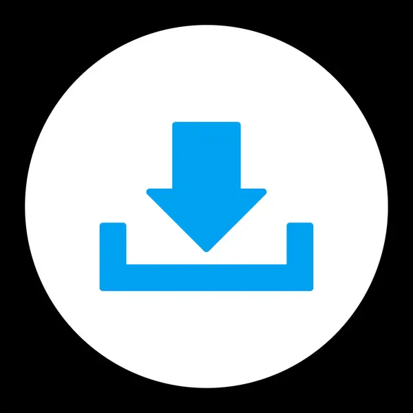 Descarga plana azul y blanco colores botón redondo — Archivo Imágenes Vectoriales