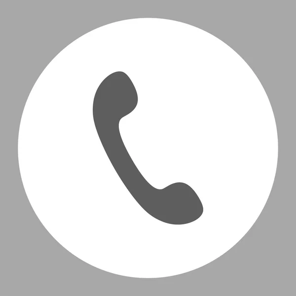 Teléfono plano gris oscuro y blanco colores botón redondo — Archivo Imágenes Vectoriales