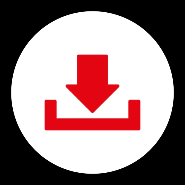 ダウンロード フラット赤と白の色ラウンド ボタン — ストックベクタ