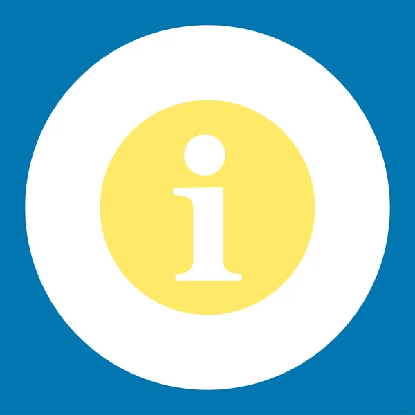 Information flat yellow and white colors round button — Stock vektor