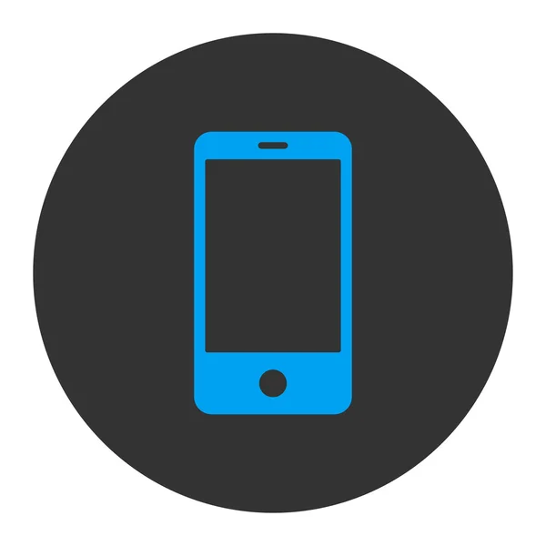 Смартфон плоско-блакитних і сірих кольорів круглої кнопки — стоковий вектор