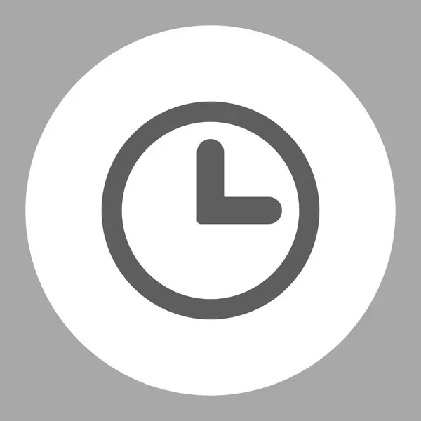 Clock flat dark gray and white colors round button — 图库矢量图片
