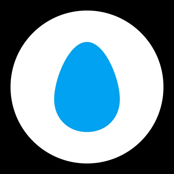 Oeuf plat bleu et blanc couleurs bouton rond — Image vectorielle