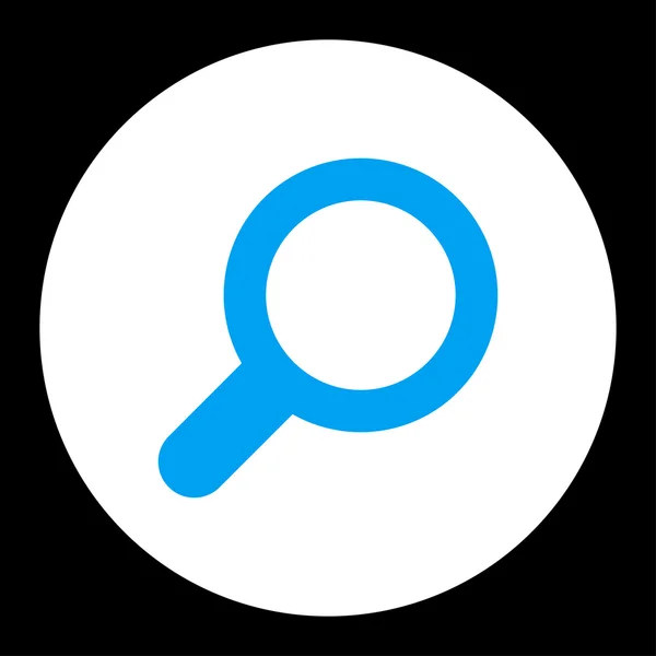 Bouton rond bleu et blanc plat — Image vectorielle