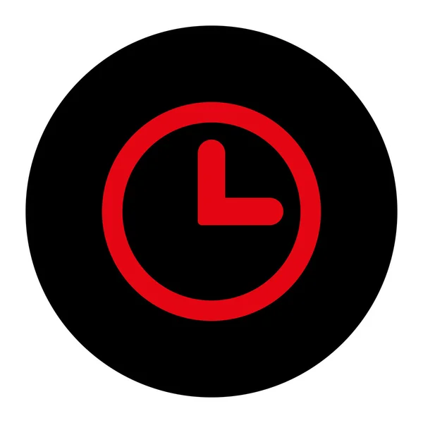 Reloj plano intensivo rojo y negro colores botón redondo — Archivo Imágenes Vectoriales