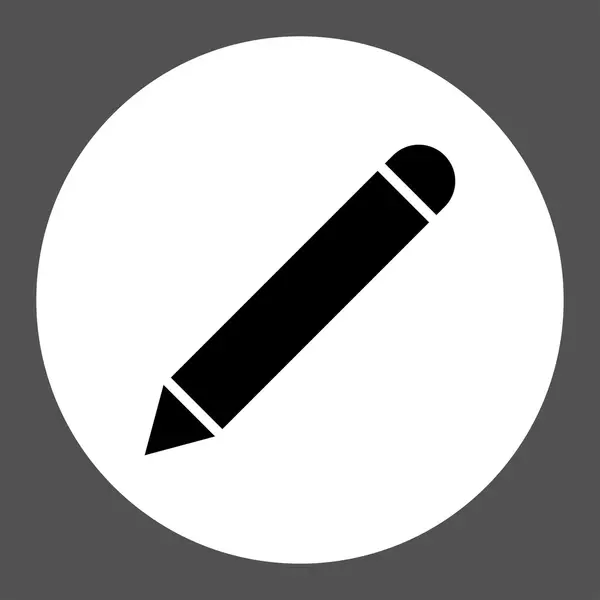 Μολύβι επίπεδη μαύρο και άσπρο χρώματα γύρω από το κουμπί — Διανυσματικό Αρχείο