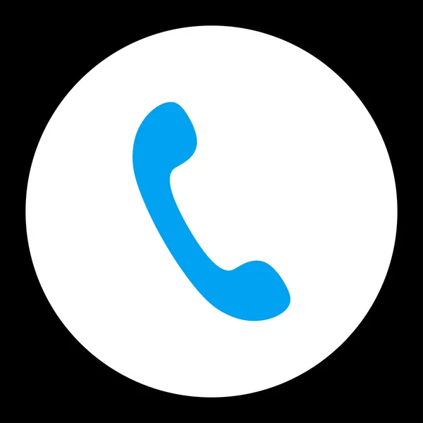 Телефон голубой и белый цвета круглая кнопка — стоковый вектор