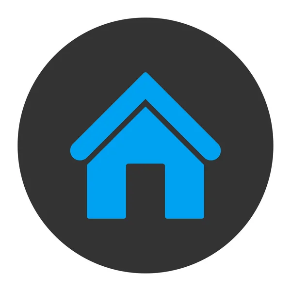 Επίπεδη μπλε και γκρι χρώματα στο σπίτι γύρω από το κουμπί — Διανυσματικό Αρχείο