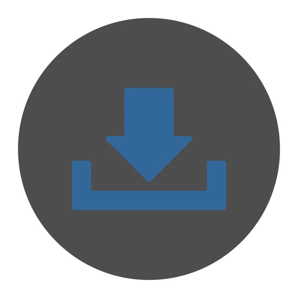 Download platte kobalt en grijze kleuren ronde knop — Stockvector