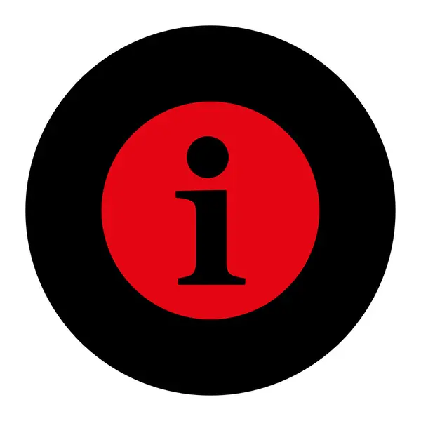 情報フラット集中的な赤と黒の色の丸いボタン — ストックベクタ