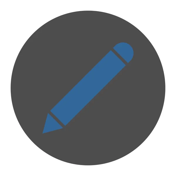 Bleistift flach Kobalt und grauen Farben runde Taste — Stockvektor