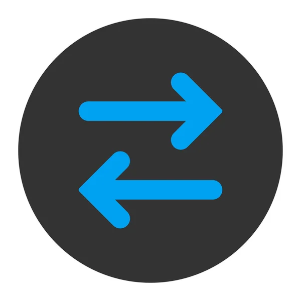 Flip horizontal flach blau und grau Farben runden Knopf — Stockvektor